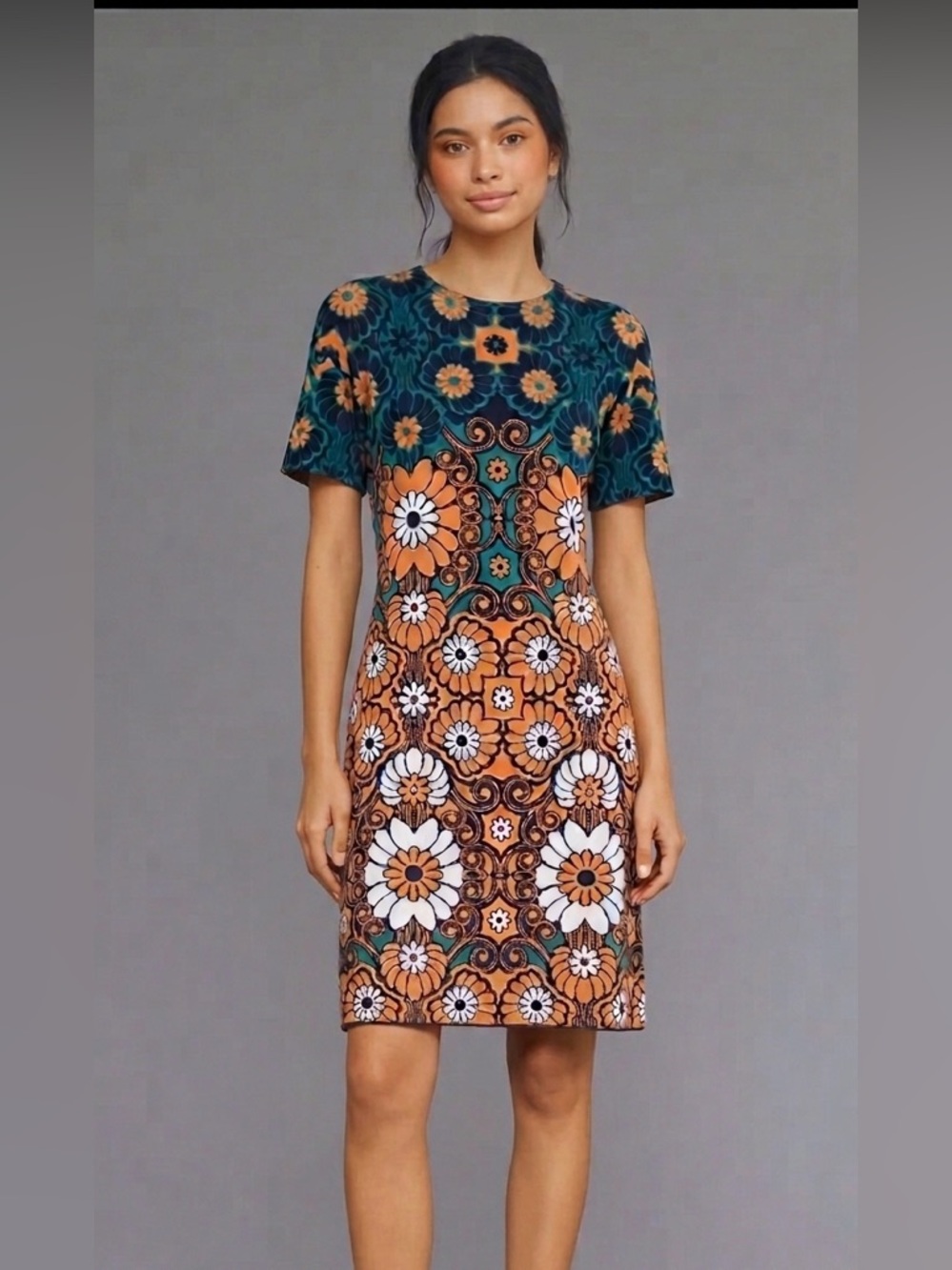 Anthropologie Maeve Floral Shift Mod Mini Dress